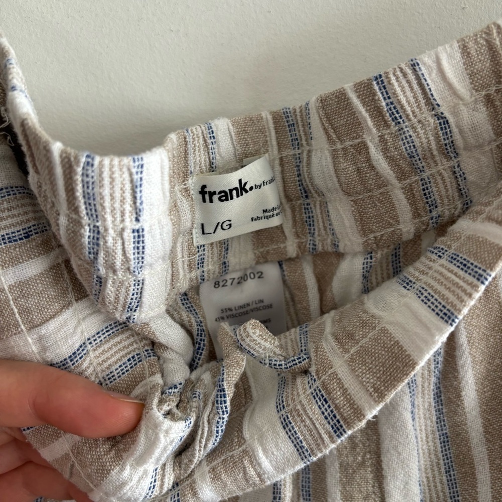 Frank by Frank & Oak Linen Striped High-Waisted Shorts - Picture 5 of 11